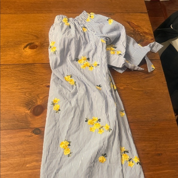 Tacera Blue and Yellow Floral Midi Dress - Picture 5 of 5